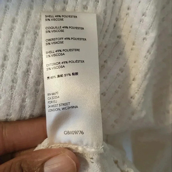 Maeve by Anthropologie Cowl Neck Addie Ruffled Hacci Pullover Ivory/Cream Top(M) - Picture 11 of 12